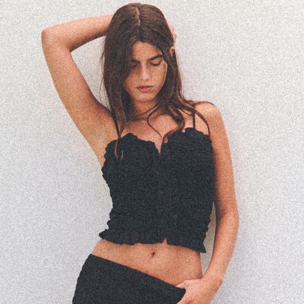 Zara Sweetheart Poplin Crop Top NWOT